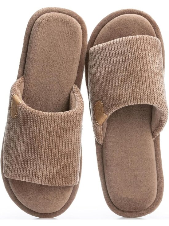 Men\'s Brown Flat Cozy Memory Foam Anti Skid Soft Slip On House Slipper Shoes main image 5